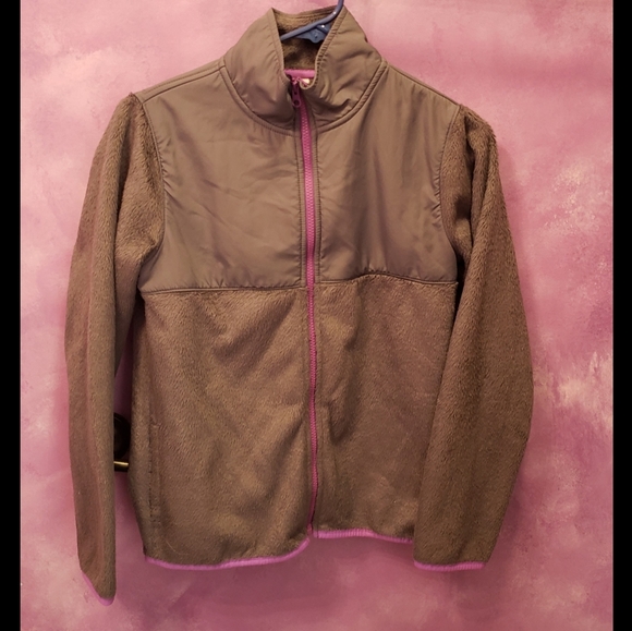 Old Navy XL gray purple fleece girls zip sweater - Picture 7 of 7